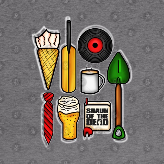 Shaun of the dead objects by JadeGair